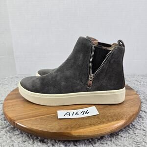 Sofft Britton Grey Suede Leather Side Zip Casual Daily Ankle Sneaker Women 6.5 M